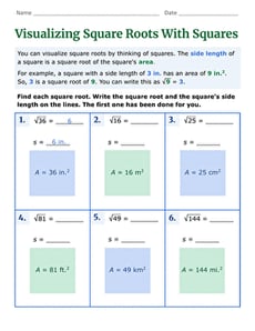 Visualizing Square Roots With Squares