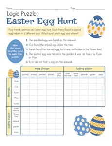 Logic Puzzle: Easter Egg Hunt