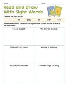Read and Draw With Sight Words