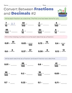 Convert Between Fractions and Decimals #2