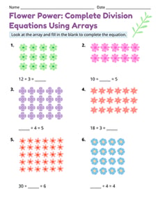 Flower Power: Complete Division Equations Using Arrays