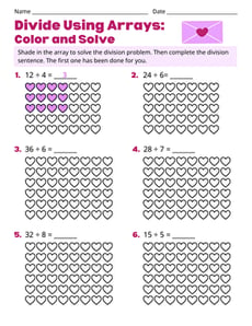 Divide Using Arrays: Color and Solve