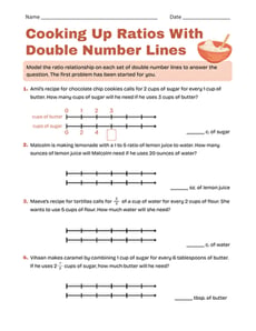 Cooking Up Ratios With Double Number Lines