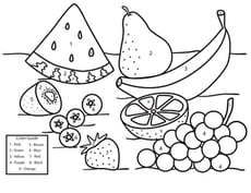 Color by Number Fruit