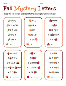 Fall Mystery Letters