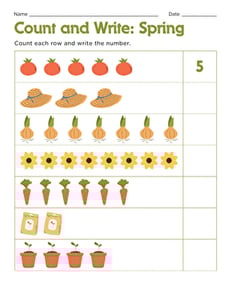 Count and Write: Spring