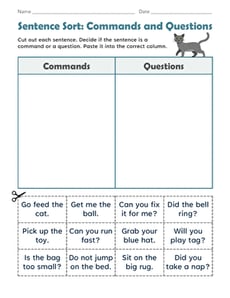 Sentence Sort: Commands and Questions