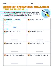 Order of Operations Challenge: True or False #2