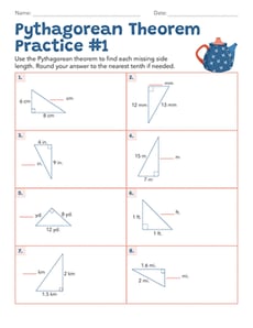 Pythagorean Theorem Practice #1