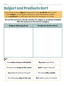 Subject and Predicate Sort
