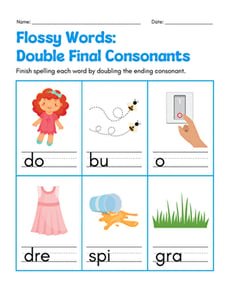 Flossy Words: Double Final Consonants