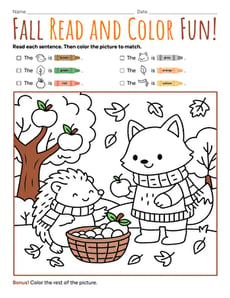 Fall Read and Color Fun!