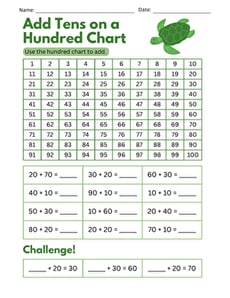 Add Tens on a Hundred Chart