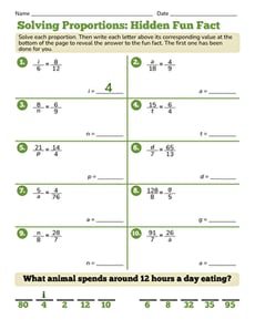 Solving Proportions: Hidden Fun Fact