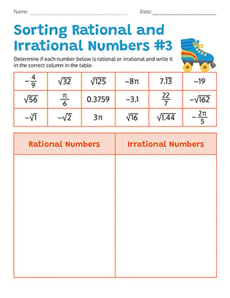 Sorting Rational and Irrational Numbers #3