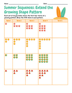 Summer Sequences: Extend the Growing Shape Pattern