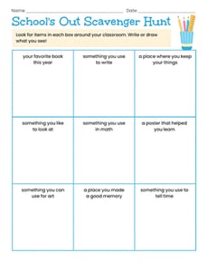 School's Out Scavenger Hunt
