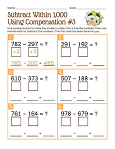Subtract Within 1,000 Using Compensation #3