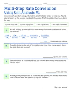 Multi-Step Rate Conversion Using Unit Analysis #1