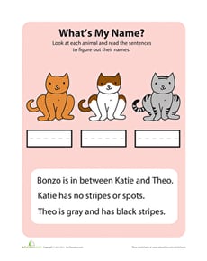 Pre-Reading Cat Game