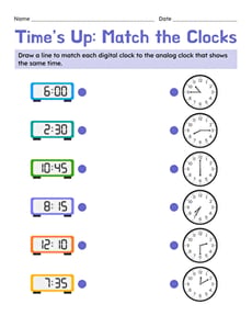 Time's Up: Match the Clocks