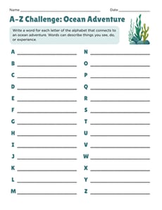 A–Z Challenge: Ocean Adventure