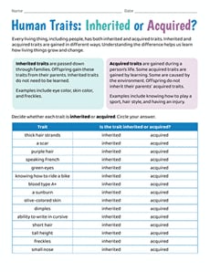 Human Traits: Inherited or Acquired?
