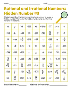 Rational and Irrational Numbers: Hidden Number #3