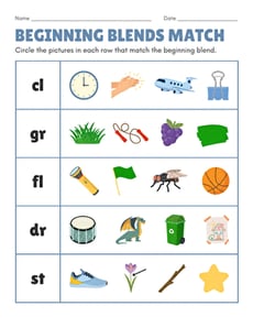 Beginning Blends Match
