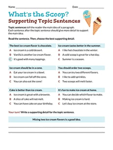 What's the Scoop? Supporting Topic Sentences