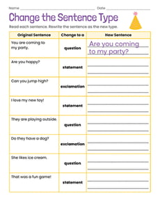Change the Sentence Type
