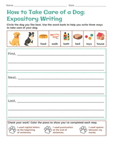 How to Take Care of a Dog: Expository Writing