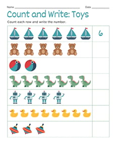 Count and Write: Toys