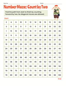 Number Maze: Count by Two
