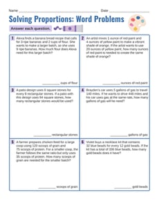 Solving Proportions: Word Problems