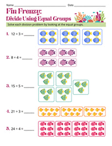 Fin Frenzy: Using Equal Groups to Divide