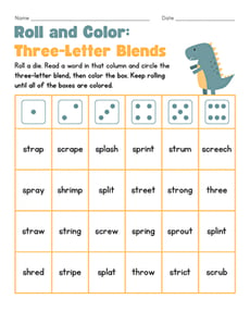Roll and Color: Three-Letter Blends