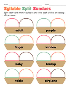 Syllable Split Sundaes