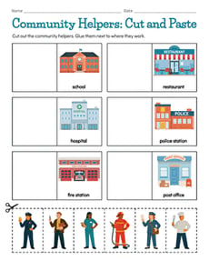 Community Helpers: Cut and Paste