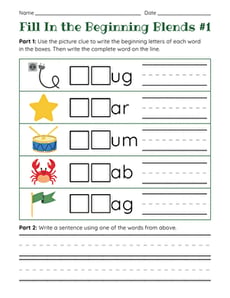 Fill In the Beginning Blends #1