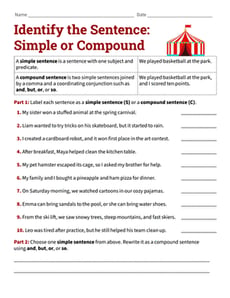 Identify the Sentence: Simple or Compound