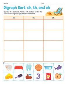 Digraph Sort: sh, th, and ch