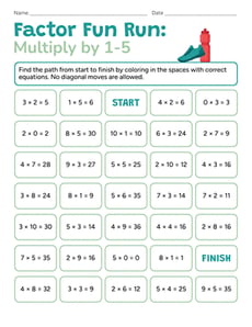 Factor Fun Run: Multiply by 1–5