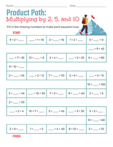 Product Path: Multiplying by 2, 5, and 10