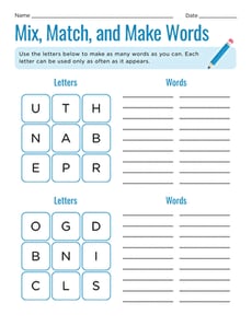 Mix, Match, and Make Words