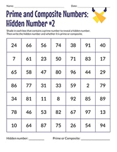 Prime and Composite Numbers: Hidden Number #1
