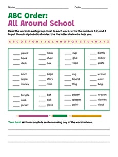 ABC Order: All Around School