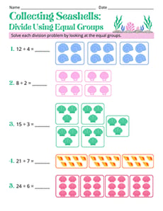 Collecting Seashells: Divide Using Equal Groups