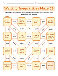 Writing Inequalities Maze #3