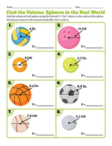 Find the Volume: Spheres in the Real World